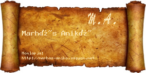 Marhás Anikó névjegykártya